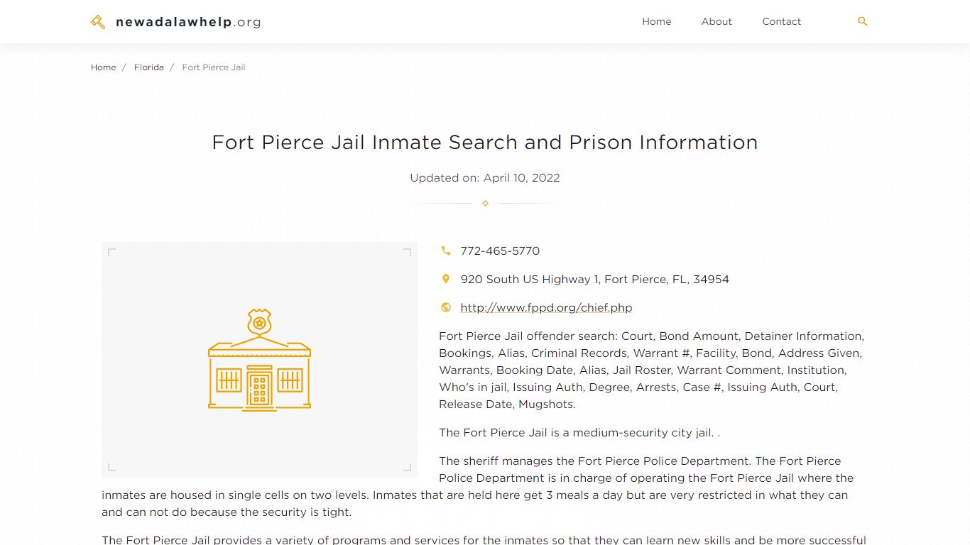 Fort Pierce Jail Inmate Search, Visitation, Phone no ...